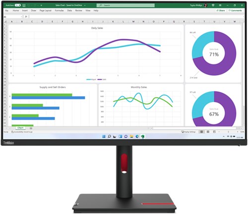 Lenovo ThinkVision T32p-30 LED display 80 cm (31.5") 3840 x 2160 Pixels 4K Ultra HD Zwart-3