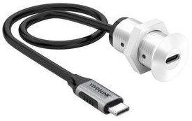 Vivolink PROUSBCMF0.3SOCKET-B USB-kabel 0,3 m USB 3.2 Gen 2 (3.1 Gen 2) USB C Zwart