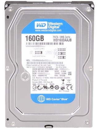 Western Digital Caviar Blue 160GB interne harde schijf 7200 RPM 8 MB 3.5" Parallel ATA