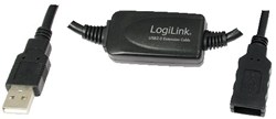LogiLink 10m USB - USB 2.0 M/F USB cable USB A Black
