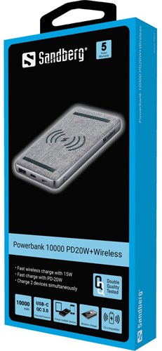 Sandberg Powerbank 10000 PD20W+Wireless-2