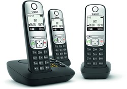 Gigaset A690A Trio Analoge-/DECT-telefoon Nummerherkenning Zwart