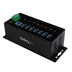 StarTech.com 7-Port USB 3.0 Hub - 5Gbps - Metalen Industriële USB-A Hub met ESD-bescherming & 350W overspanningsbeveiliging - Din Rail/Wand/Bureau Monteerbaar - TAA Compliant USB Expander Hub