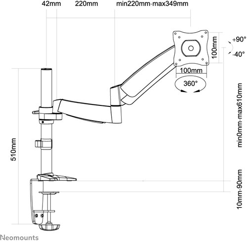 Neomounts FPMA-D950 Monitorarm 13-27" - gasveer-3