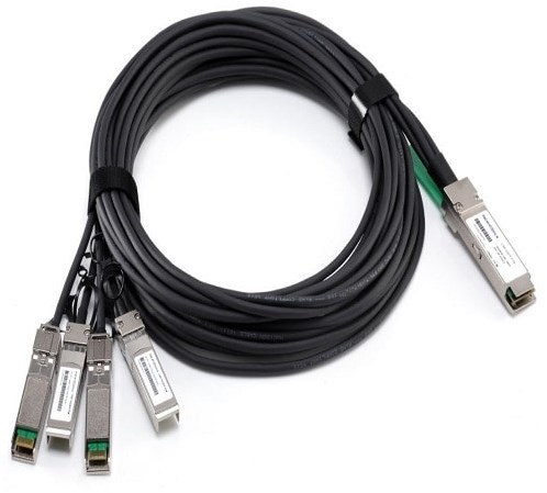 DELL 470-AAVT InfiniBand en Glasvezelkabel 0,5 m QSFP+ 4x SFP+ Zwart