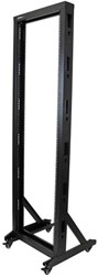 StarTech.com 2-Post 42U Mobiel Open Frame Server Rack, 19in Patchkast met Wielen en 2 Stijlen, Open Serverkast voor AV/Data/Media/IT/Netwerk Apparatuur, Computer Rack voor Thuis/Kantoor - Inclusief Wi