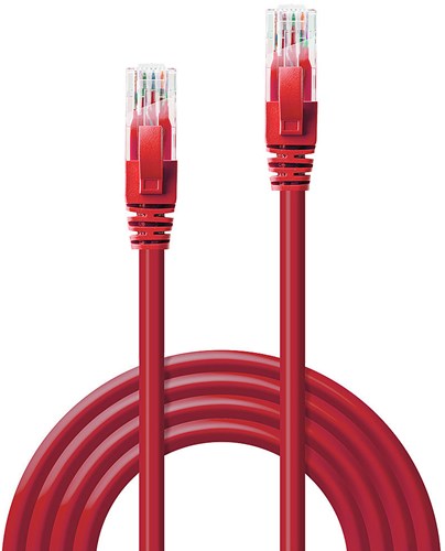 Lindy 0.5m Cat.6 U/UTP Network Cable, Red-2