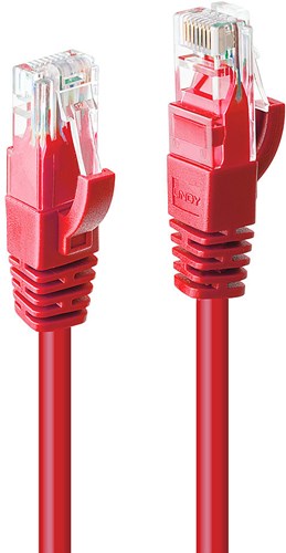 Lindy 0.5m Cat.6 U/UTP Network Cable, Red