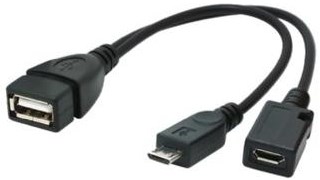Gembird A-OTG-AFBM-04 USB cable 0.15 m Micro-USB B USB A Black