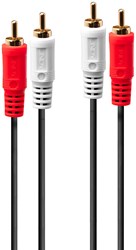 Lindy 35662 audio kabel 3 m 2 x RCA Zwart, Rood, Wit