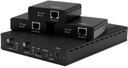 StarTech.com 3-Port HDBaseT Extender Kit with 3 Receivers - 1x3 HDMI over CAT5e Splitter - Up to 4K