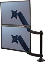 Fellowes Platinum Series dubbele verticale monitorarm - zwart