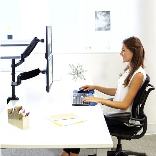 Fellowes Platinum Series dubbele verticale monitorarm - zwart-2