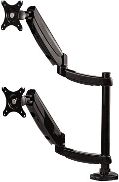 Fellowes Platinum Series Dual Stacking Monitor Arm - Monitor Mount for Two 8KG 27 Inch Screens - Adjustable Dual Monitor Desk Mount - Tilt 45° Pan 180° Swivel 360° Rotation 360°, VESA 75 x 75/100 x 100 - Black-3