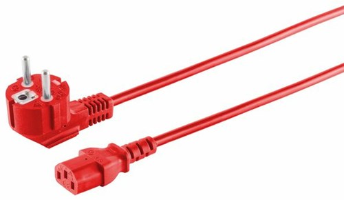 Microconnect MC-SCHUANGC13180R electriciteitssnoer Rood 1,8 m Netstekker type E+F C13 stekker