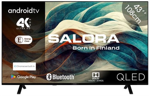 Salora 43QLED320 tv 109,2 cm (43") 4K Ultra HD Smart TV Wifi Zwart 250 cd/m²