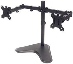 Manhattan Dual Desk Mount for TV & Monitors (Full Motion), For screens: 10-27", Stand Assembly, VESA compatability: 75x75 and 100x100mm - check the dimensions of the four mounting holes on back of screen to ensure it fits, Max 8kg (each), Black, Bracket