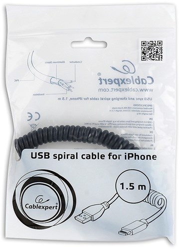 Gembird CC-LMAM-1.5M Lightning-kabel 1,5 m Zwart-2
