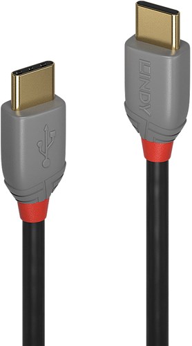 Lindy 36873 USB-kabel 3 m USB 2.0 USB C Zwart, Grijs