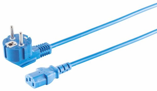 Microconnect MC-SCHUANGC13180B electriciteitssnoer Blauw 1,8 m Netstekker type E+F C13 stekker