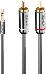 Lindy 35336 audio kabel 5 m 3.5mm 2 x RCA Antraciet