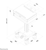 Neomounts MED-M100 Medical mobile workstation -17" - gas spring - lockable-3