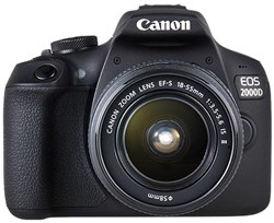 Canon EOS 2000D + EF-S 18-55mm f/3.5-5.6 IS II + EF 75-300mm f/4-5.6 III SLR camerakit 24,1 MP CMOS 6000 x 4000 Pixels Zwart