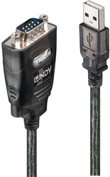 Lindy 42686 seriële kabel Zwart 1,1 m USB Type-A DB-9