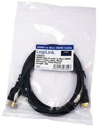 LogiLink CH0023 HDMI cable 2 m HDMI Type A (Standard) HDMI Type C (Mini) Black