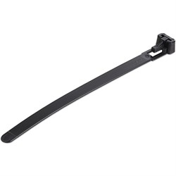StarTech.com 12 cm Zwarte Herbruikbare Kabelbinders 7 mm Breed, 30 mm Bundeldiameter, 22 kg Treksterkte Hersluitbare Nylon Snelbinders voor Binnen/Buiten, 94V-2/UL Listed, 100 stuks