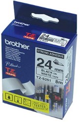 Brother TZ-S251 labelprinter-tape Zwart op wit