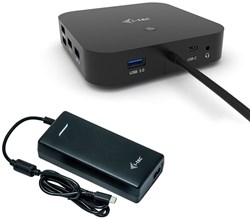 i-tec USB-C Dual Display Docking Station with Power Delivery 100 W + Universal Charger 100 W