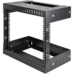 StarTech.com 8U 19" Wandmonteerbaar Netwerk Rack, Verstelbare Diepte 30 tot 51cm, 2 Post Open Frame Rack voor Switch/Data/AV/IT/Communicatie Apparatuur met Kooimoeren & Schroeven