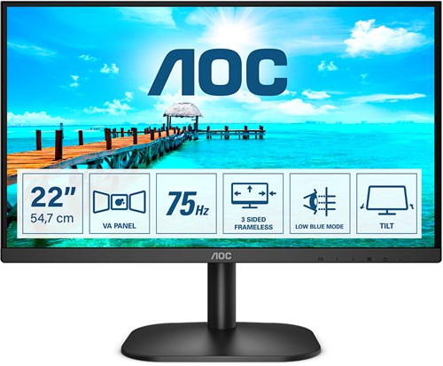 AOC B2 22B2H/EU LED display 54,6 cm (21.5") 1920 x 1080 Pixels Full HD Zwart