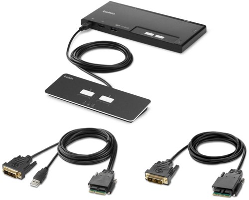 Belkin F1DN102MOD-DD-4 KVM-switch Zwart