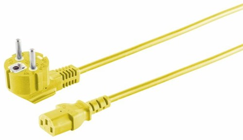 Microconnect MC-SCHUANGC13180Y electriciteitssnoer Geel 1,8 m Netstekker type E+F C13 stekker