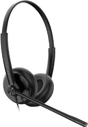 Yealink YHS34 Headset Bedraad Hoofdband Oproepen/muziek Zwart