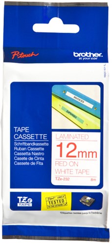 Brother TZE-232 labelprinter-tape Rood op wit