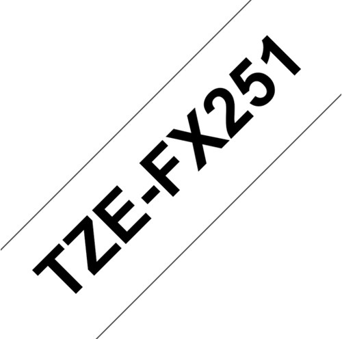 Brother TZE-FX251 labelprinter-tape Zwart op wit-2
