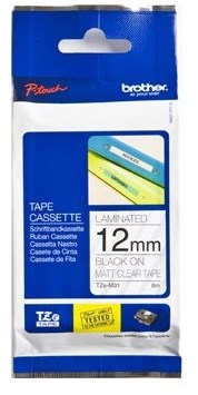 Brother TZE-M31 labelprinter-tape Zwart op zilver