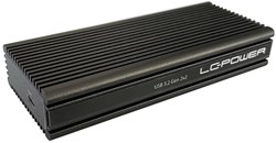 LC-Power LC-M2-C-NVME-2X2 storage drive enclosure SSD enclosure Black M.2