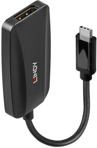 Lindy 43337 video kabel adapter 0,13 m USB Type-C DisplayPort Zwart