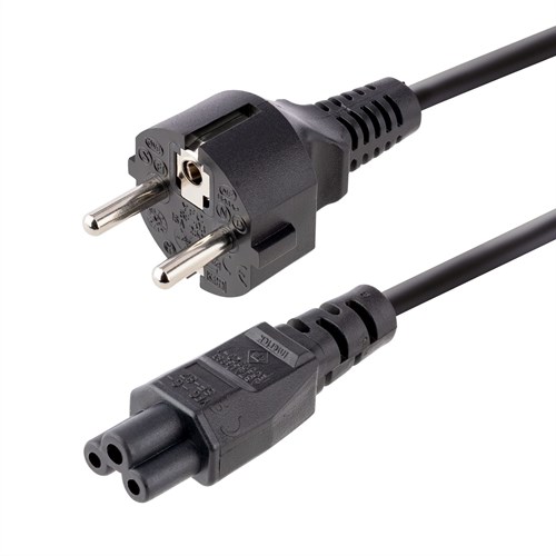 StarTech.com 3m Laptop Stroomkabel, EU Schuko Plug naar C5 (Clover Leaf), 2.5A 250V, 18AWG, Laptop Vervangkabel, Printer Voedingkabel, Laptop Lader Kabel / Laadkabel, UL-Listed