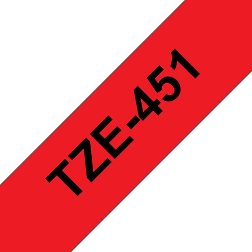 Brother TZE-451 labelprinter-tape Zwart op rood TZ-2