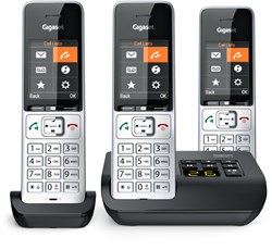 Gigaset COMFORT 500A Trio Analoge-/DECT-telefoon Nummerherkenning Zwart, Zilver
