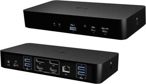 i-tec CAINTGDUAL4KDOCPDUK laptop dock & poortreplicator Bedraad USB 3.2 Gen 1 (3.1 Gen 1) Type-C Zwart