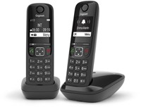 Gigaset AS690 Duo Analoge-/DECT-telefoon Nummerherkenning Zwart