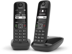 Gigaset AS690 Duo Analoge-/DECT-telefoon Nummerherkenning Zwart