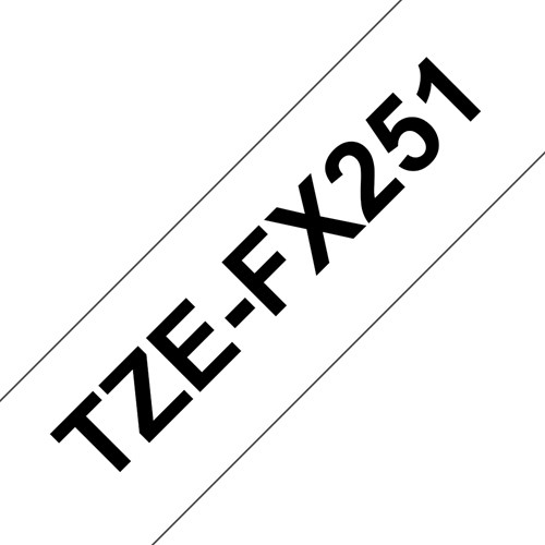 Brother TZE-FX251 labelprinter-tape Zwart op wit-3