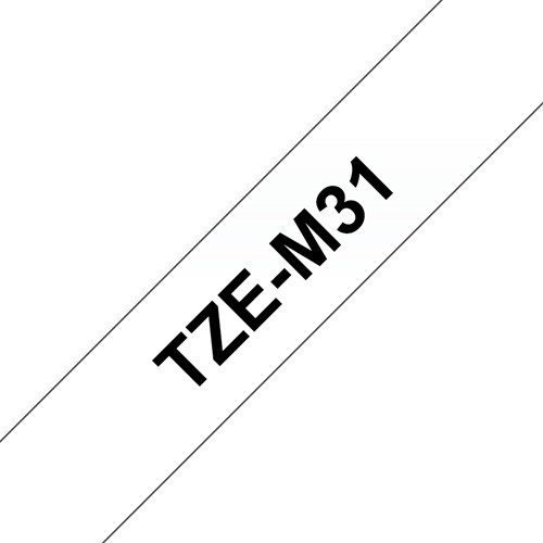 Brother TZE-M31 labelprinter-tape Zwart op zilver-2